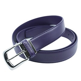 YEHMAN Classic 3 cm cowhide leather belt adjustable silver pin buckle 120 cm - Purple - One Size Size