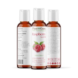 Plant Guru Raspberry Seed Oil 2 oz. Virgin, Unrefined Cold Pressed 100% Pure Natural - Skin, Body And Face. Great for Psoriasis & More!