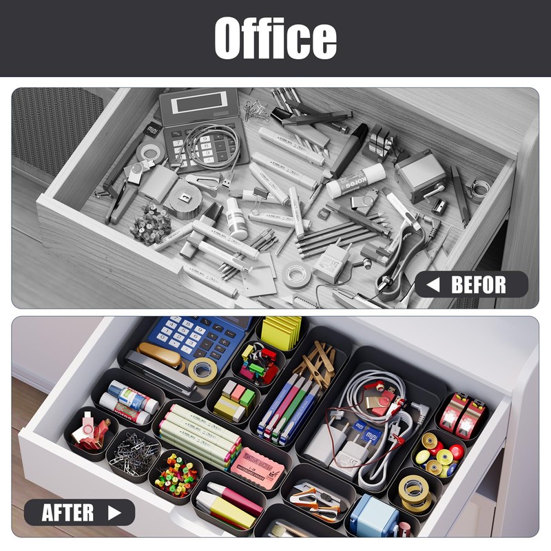 Homhut Drawer Organiser, 18 Pieces, 4 Sizes, Orgenizer Boxes, Dressing