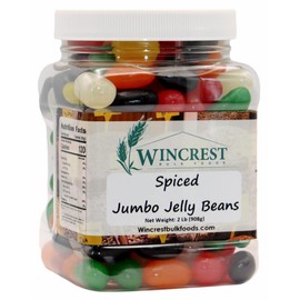 WinCrest Jumbo Jelly Beans || Gummy Candy - 2 Lb Tub (Spiced)