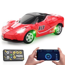 SASBSC 1/64 Mini Rc Car Toys for Boys Age 4-7 8-12, 2.4GHz Small App & Remote Control Cars with 3 Speed Modes for Kids Adults Rechargeable Desktop Toy Race Sports Car Gifts for Birthday (Red)