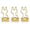 100Pcs Bunny Binder Clips Gold Cute Handle Durable Metal Multifunction