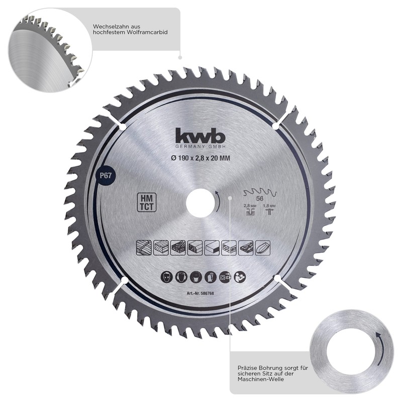 kwb Circular Saw Blades for Hand Circular Saws in Various