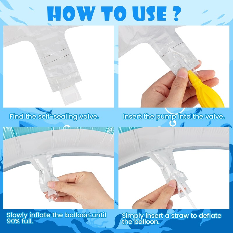 Fish Balloons Decoration, 10PCS Large Sea Animal Balloons for Kids