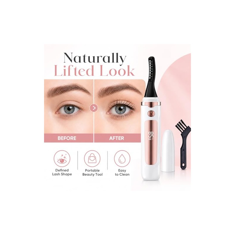Heated Eyelash Curler for Women, USB Rechargeable Lash Curling Beauty