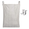 AELS Farmhouse Hanging Laundry Hamper with 2 Hooks, Washable Beige