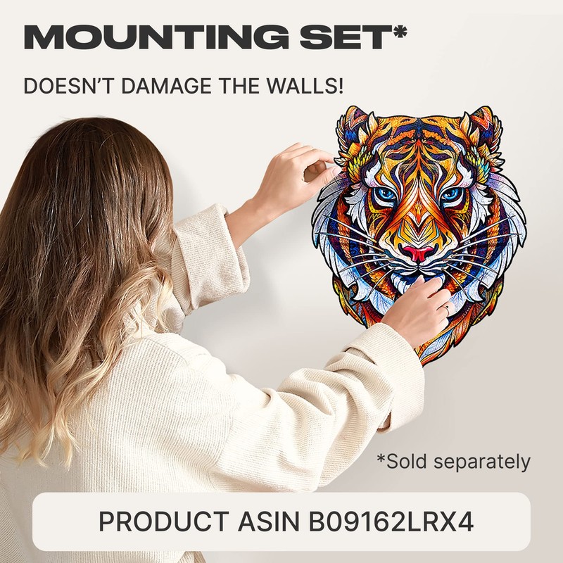 UNIDRAGON Wooden Jigsaw Puzzles - Lovely Tiger, 273 pcs, King