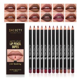 12pcsjuego De Delineador De Labios Impermeable Mate Sexy De Terracota,Regalos para San Valentín,Regalos para novia,Regalos para San Valentín para novia