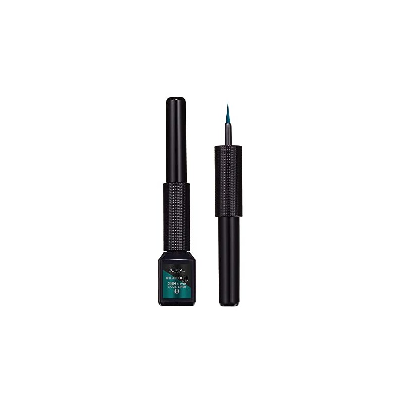L'OREAL PARIS Delineador de Ojos, Infallible Liquid Matte, 04 Emeraude,