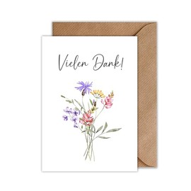 Set of 10 Thank You Cards with Envelope – Thank You! Thank You Card Farewell Card as Folding Card Farewell – Wedding Thank You Cards (DIN A6)