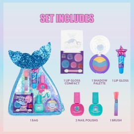 Townley Girl Children's Make-up Set with Mermaid Beauty Bag