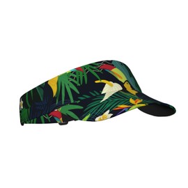 Hawaiian Tropical Leaves Visor Cap Sun Hat for Women Men Teens for Sports, Beach, Tennis, Golf, Running & Hiking