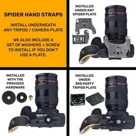 SPIDER HOLSTER - SpiderPro Camera Hand Strap v2 with Snap Assembly and Optional Wrist Strap – DSLR and Mirrorless Compatible (Graphite)
