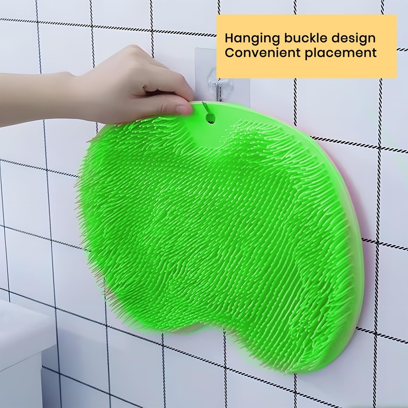 Shower Foot Massager Scrubber Mat, Foot Scrubber with Non-Slip Suction