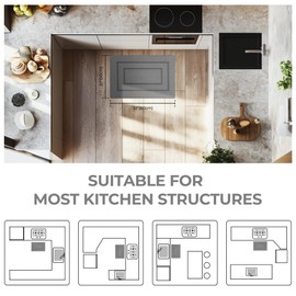 GRANNY SAYS Kitchen Mats for Floor, 32 x 20, Kitchen Rugs Non Slip Washable, Thick Floor mats for Kitchen, Laundry, Kitchen Carpet Non Skid, Grey