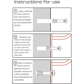 Anclaje de cuerda de batalla resistente para cuerda de combate, boxeo y actividades de fitness; anclaje de pared y techo para yoga, columpio, gimnasia, correas de entrenamiento de suspensión, Negro