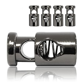 Ganzoo Metal Cord Stopper, 4 Pieces Cord Stoppers Straight (1 Hole) 5mm Hole Dia 22x10mm Cord Clamp for Ropes Paracord 550 Cord Cord for Jackets Sports Pants Handbag Titanium