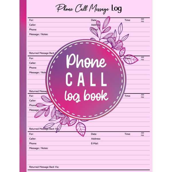 Phone Call Log Book: A User-Friendly Voicemail Recording Notebook for