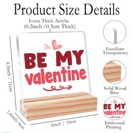 Funny Valentines Day Gifts for Her Him,Valentines Gifts Love Gift for Husband Wife Women Man Friends Coworkers,Be My Valentine Acrylic Plaque Decorative Sign