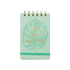 Designworks Ink Vintage Spiral Notepad 3.5 x 5.75 Inch Aesthetic Desk Accessories & Funny Office Supplies for School, Office & Small Business - Leaf Me Alone