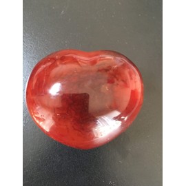 G.I.I Natural Red and Orange Carnelian Agate, Puffy Heart, Healing Crystal Approx.62X71mm. 308 Grams.
