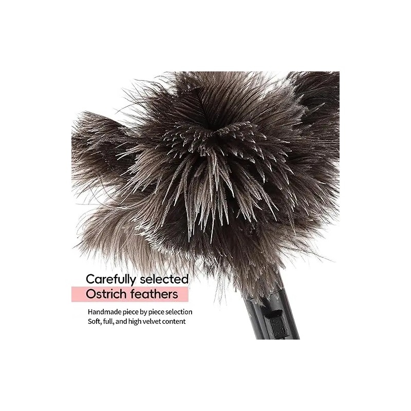 Retractable Feather Duster Ostrich Feathers Anti-Static Reusable Eco-Friendly Handheld Cleaning