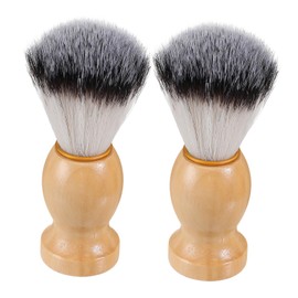 Ipetboom Gentle Shave Brush 2pcs Soft Bristle Beard Brush Barber Tool Wood Handle Shave Accessory