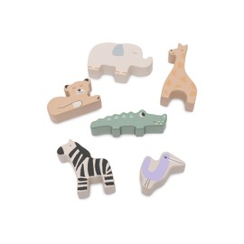 Jollein 104-001-67090 Holz, Formen-Steckspiel, Jungle Jambo