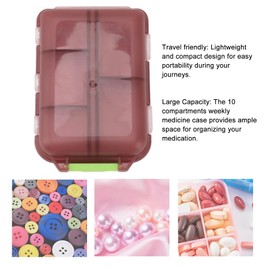 Container, Box Tight Sealing 10 Compartments for Travel (Purple)