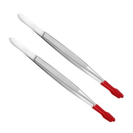 Operitacx 2 Stück Stempel Pinzette Antistatische Pinzetten lange Pinzette Präzisionspinzette Stempelpinzette aus Edelstahl Stempelzange Edelstahl -Pinzetten Rostfreier Stahl rot