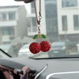 Yipakeh Bling Cherry Car Hanging Ornament