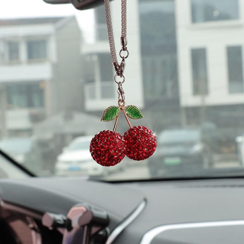 Yipakeh Bling Cherry Car Hanging Ornament
