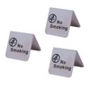 ULTECHNOVO 3pcs Stainless Steel No Smoking Table Tent Sign Double-sided