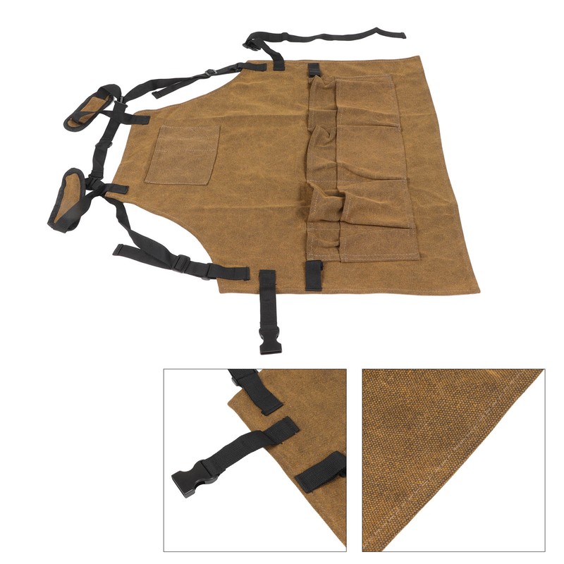 Woodworking Apron Thick Shoulder Pads Adjustable Strap Work Apron with