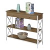 Convenience Concepts Tucson 1-Drawer Console Table with Shelves, Driftwood/White
