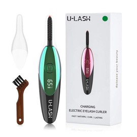 U-LASH Electric Heated Eyelash Curler For Women, USB Charging Lash Curler, Electric Eyelash Lift kit, New 2020 design LED display, Fast Natural Lasting Curler, Electric Eyelash Comb (GREEN)