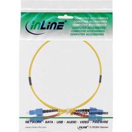 InLine LWL Duplex Cable Male to Male 9/125μm OS2 Black, Black 0.5 m