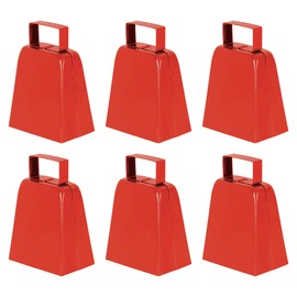Beistle S60939-RAZ6 Cowbells 6 Piece, 4", Red