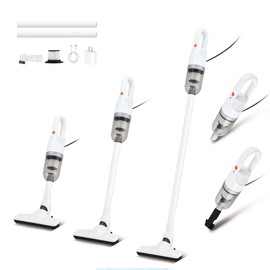 TROURAY Handheld Vacuum Cleaner,Ultra-Lightweight Mini Portable Vacuums for Home, 6 in 1 Stick Vac Cleaners for Car,Pet Hair(White Corded)