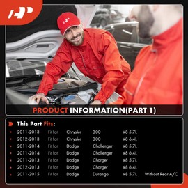 A-Premium Air Conditioner AC Compressor with Clutch Compatible with Jeep Grand Cherokee 2011-2020 & Dodge Charger 2011-2013, Durango 2011-2015, Challenger & Chrysler 300