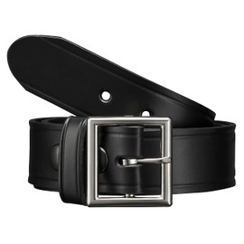 Perfect Fit 1.5 Inch Garrision Genuine Leather Belt American Made Black Leather and Chrome Buckle