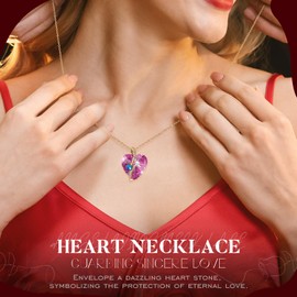 TangDouJM Ladies Gift, Preserved Real Roses with Crystal Necklace Gift Set, Ladies Birthday Gift, Girlfriend Gift, Wife Gift, Gift for Mum, Valentine's Day, Mother's Day, Thanksgiving Day