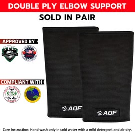 AQF Elbow Sleeves for Weightlifting for Powerlifting, Bench Press & Gym Cross Training Elbow Lifting Wraps - Single & Double Ply Arm Sleeves for Men & Women (Pair)