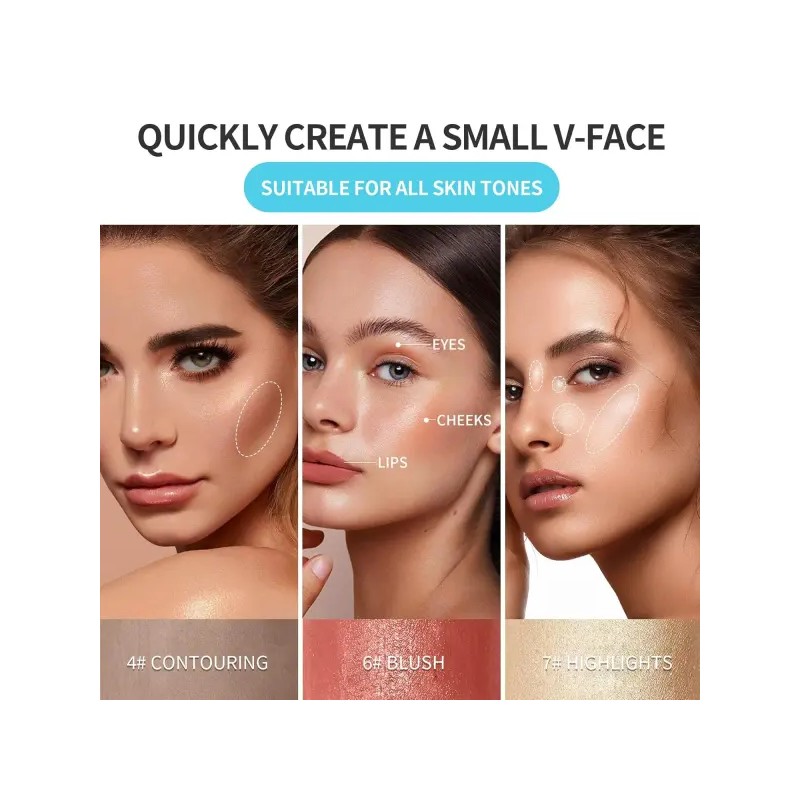 Sangpumsangseoseolmunchamjo 3Pcs 컨투어 스틱 메이크업 키트 크림 브론저 컨투어가 포함된