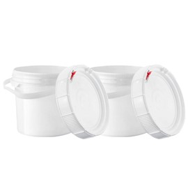 House Naturals 3.5 Gallon Food Grade Bucket Pail with Twist and Lock Lid and Plastic Handle (Pack of 2) BPA Free Made in USA containers