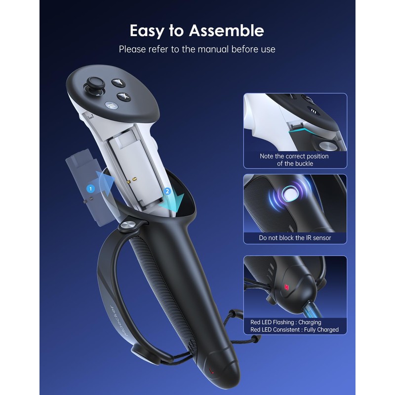 Maecker Charging Controller Grips for Meta Quest 3S for Quest