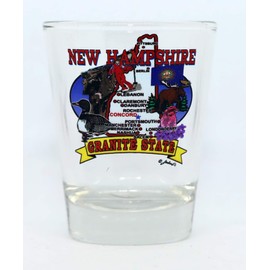 New Hampshire State Elements Map Shot Glass
