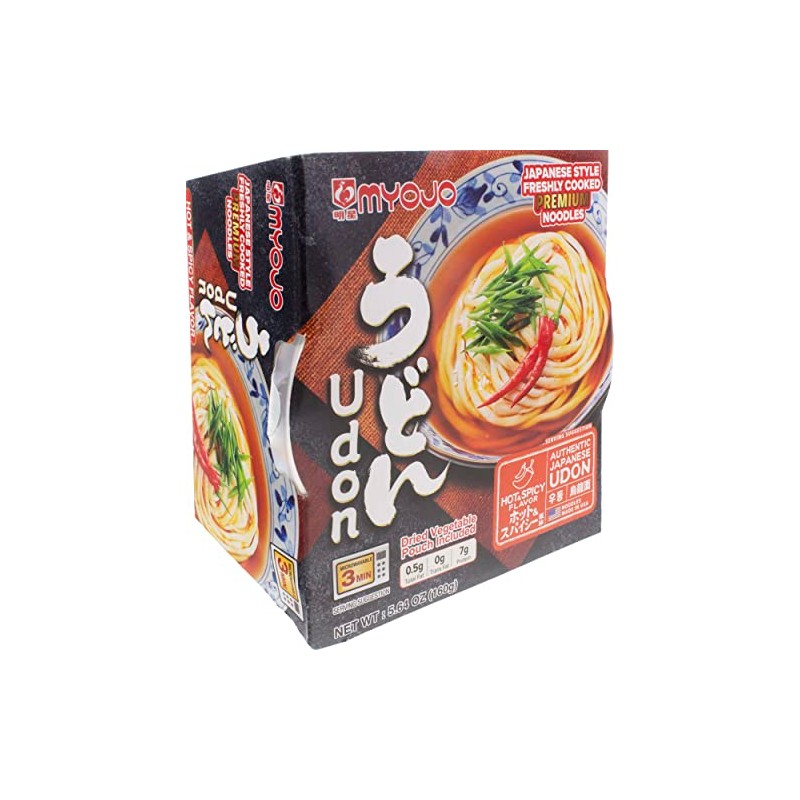 Myojo Bowl Flavored Udon Noodles, Hot and Spicy 5.60 Oz