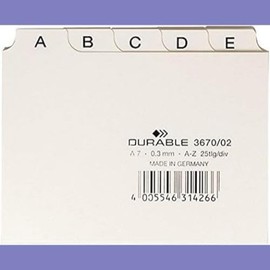 Durable Durable Leitregister A - Z, A7 quer, 1 Stück, weiß, 367002