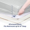 PiccoCasa 100GSM Microfiber Striped Bed Fitted Sheet, 16 Inch Deep